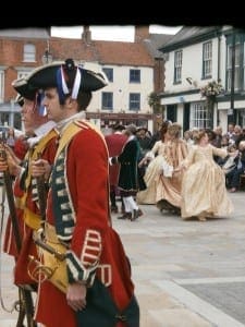 Georgian dancers and soldiers