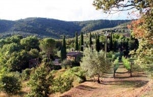 The local saint lived in the mountains in the distance